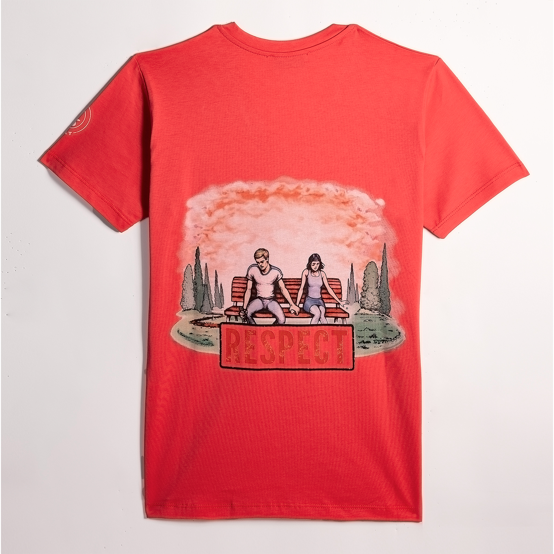 T-shirt Collo a V Stampa Panchina - immagine 3